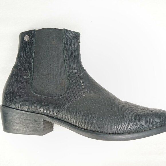 Twisted Tailor Black Textured Chelsea Boots Men’s 43 / US 10 Excellent Cond - Picture 4 of 14